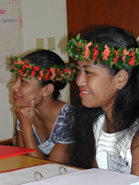 Women retail skills trainees in Fiji attending a workshop run by the Commonwealth Youth Programme (CYP) South Pacific Regional Centre